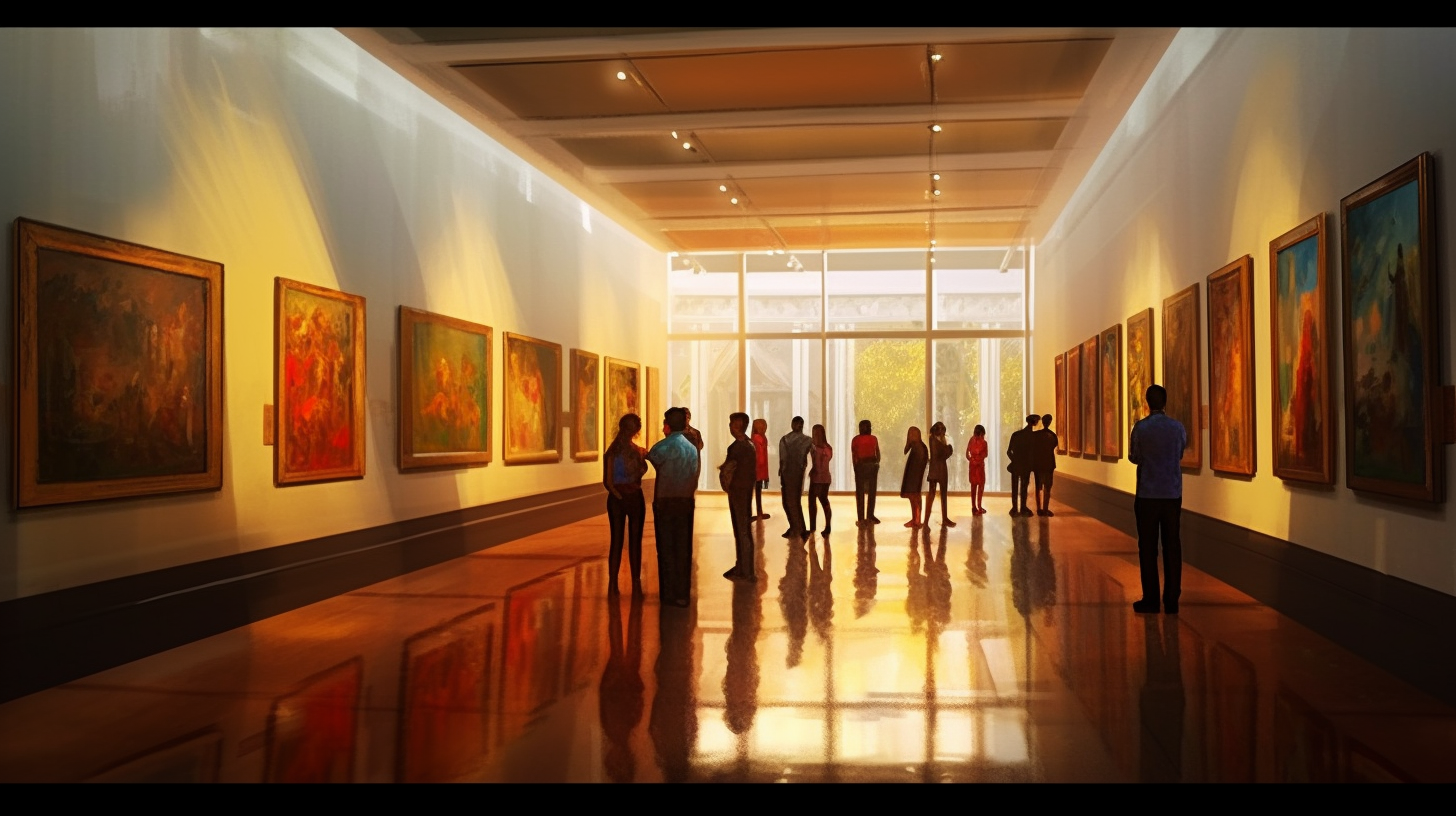 People standing in Art gallery