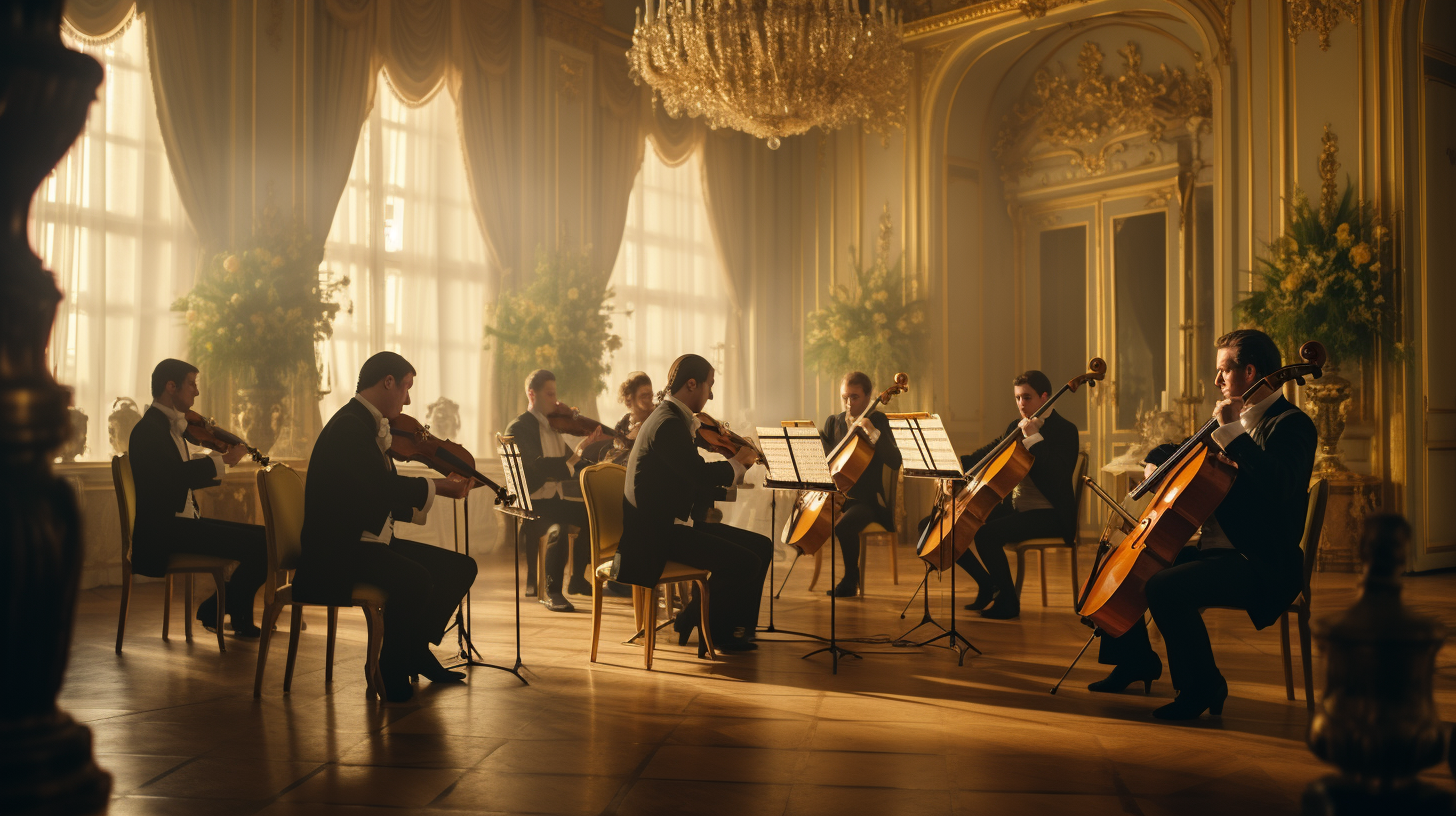 baroque string orchestra playing